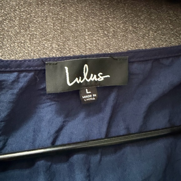 Lulu's Navy Blue Satin Romper— Large— NWT - Picture 4 of 5